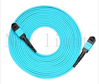Blue Color MPO - สายเคเบิลไฟเบอร์ออปติคอลสายไฟเบอร์ออปติก PVC / LSZH Multi Mode