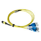 8 Fiber MTP สำหรับ Uniboot เคเบิล X-Trunk MTP 4 X LC Mpo ไปยัง Lc Breakout Cable