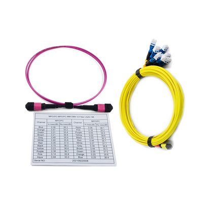 ซื้อ 3.0 มม. 100G MPO ถึง MPO จัมเปอร์สายเคเบิลไฟเบอร์ตัวเชื่อมต่อหญิง 10 ม. การสูญเสียการแทรกต่ำ online manufacture