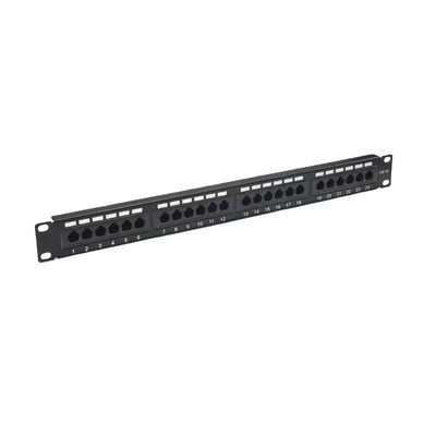 ซื้อ แผงแพทช์ RJ45 24 พอร์ตแบบมีฉนวนหุ้มโลหะ ได้รับการรับรอง RoHS/UL/CE สำหรับ Ethernet Cat5e/Cat6/Cat6a/Cat7 online manufacture