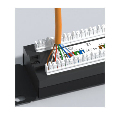 ซื้อ แผงแพทช์อีเธอร์เน็ต RJ45 โลหะ 24 พอร์ต พร้อมการจัดการสายเคเบิลสำหรับเครือข่าย Cat5e/Cat6/Cat6a/Cat7 online manufacture