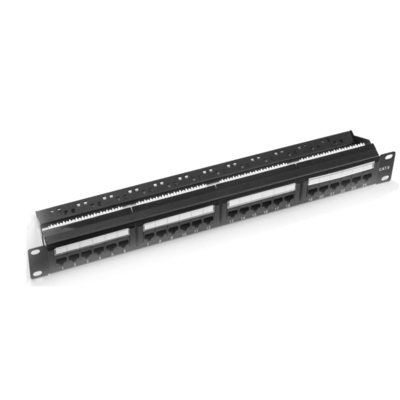 ซื้อ แผ่นพลาชเมทัล RJ45 เอเธิร์เน็ต แพทช์ ปราง Cat5e/Cat6/Cat6a/Cat7 สีดํา 1U 2U พร้อมการจัดการสายเคเบิล online manufacture