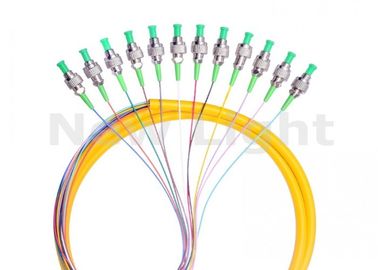 ซื้อ Simplex สายไฟเบอร์ออปติกจัมเปอร์เดียวไฟเบอร์ออปติกเซนเซอร์ FCC รุ่น UPC 12 Fanout online manufacture