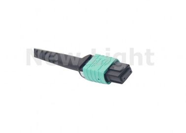 ซื้อ สีเขียว MPO ไฟเบอร์เคเบิ้ล Multi Mode OM3 8 Core 10 Meter สำหรับ QSFP / Transceiver online manufacture