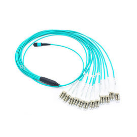 ซื้อ สายเคเบิลขาดสาย MTP แบบหลายโหมด OM3 ขนาด 10Gbs สำหรับสายแพทช์ Duple LC จำนวน 4 เส้น online manufacture