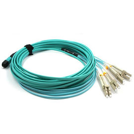 ซื้อ PVC / LSZH วัสดุ MPO MTP Cable, ความยาวสายไฟเบอร์ออปติก Patch Cord Cable Cable online manufacture