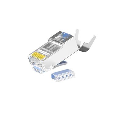 ซื้อ ปลั๊ก RJ45 CAT6 สำหรับอุตสาหกรรมจำนวนมาก พร้อมตัวเรือนโปร่งใสและหน้าสัมผัสเคลือบทอง 50 ไมครอน สำหรับอีเธอร์เน็ต 1 Gbps online manufacture
