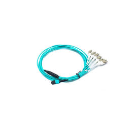 ซื้อ 4 Duplex MPO MTP Cable, สายเคเบิลไฟเบอร์ออปติกที่มีความยาวตามความต้องการที่กำหนดเองพร้อมด้วย Aqua Color online manufacture