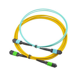 ซื้อ 12 สายเคเบิล MTP Core MPO สายสีเหลืองสายไฟเบอร์ออปติกเคเบิ้ลสำหรับ SFP online manufacture
