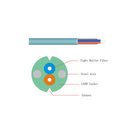ซื้อ G652A2 FTTH สายเคเบิลใยแก้วนำแสงการใช้งานทางอากาศหล่นด้วยแจ็คเก็ต LSZH / PVC / PE online manufacture