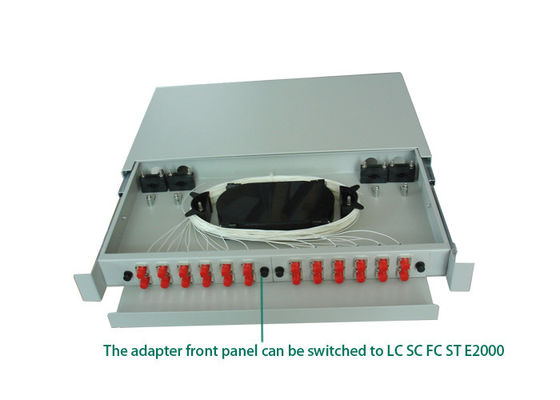 ซื้อ 19 นิ้ว 12 Core Rack Mounted Fiber Optic Patch Panel ODF สําหรับการจัดการไฟเบอร์ความหนาแน่นสูง online manufacture