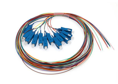 ซื้อ ผมเปียไฟเบอร์ออปติกที่กำหนดเอง SC / E2000 / FC / ST เชื่อมต่อ 0.9 มม. 12 สีสาย online manufacture