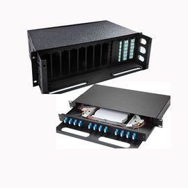 ซื้อ 1RU Rack Mount ตู้หุ้มไฟเบอร์โหลดกรอบการกระจายไฟเบอร์ออปติก LGX online manufacture