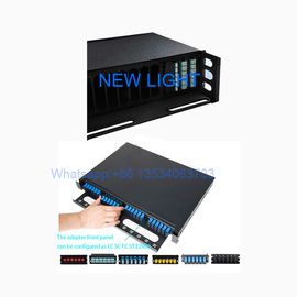 ซื้อ 1U 2U 3U แผงแพทช์ไฟเบอร์ออปติกสีดำขนาดมาตรฐาน LC / SC / ST / พอร์ต FC online manufacture