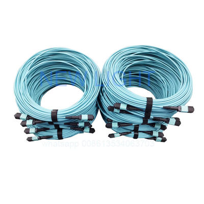 ซื้อ OM4 12 Core LSZH MPO MTP Cable กับ MPO Fiber Connector สําหรับศูนย์ข้อมูลความหนาแน่นสูง online manufacture