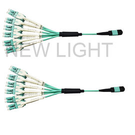 ซื้อ ตัวเมีย OM3 12 ไฟเบอร์ 3.0 มม. MPO สายเคเบิลฝ่าวงล้อมปลอกเดี่ยว LSZH online manufacture