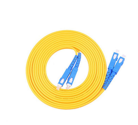 ซื้อ สายแพทช์ไฟเบอร์ออปติกแบบดูเพล็กซ์สีน้ำเงิน SC UPC Single Mode 1310nm พร้อมสาย G652D และการสูญเสียการแทรก ≤0.3dB online manufacture