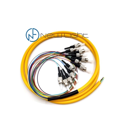 ซื้อ สายเคเบิลไฟเบอร์ออปติกโหมดเดียว 1 ม. LSZH 0.9 มม. FC UPC / APC 12 Strand online manufacture