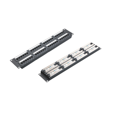 แผนที่ติดตั้งเรค RJ45 Ethernet Patch Panel พร้อมการป้องกันและจัดการสายไฟฟ้า