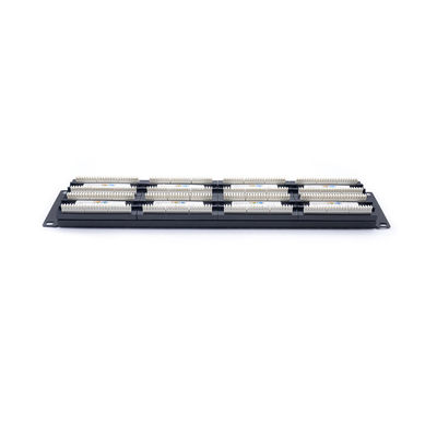 1U 2U Black Metal RJ45 Patch Panel กับ Krone IDC Termination สําหรับการจัดการเคเบิลอีเทอร์เน็ต