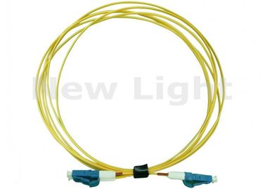 Yellow LC LC สายไฟเบอร์ออปติก, PVC วัสดุ 3 เมตรสายไฟเบอร์ออปติก Simplex