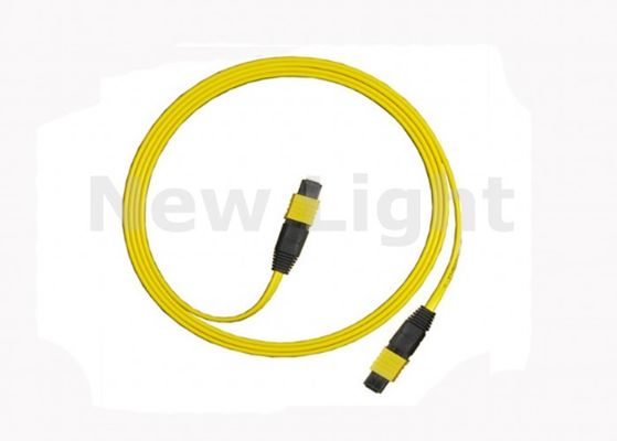 12 Core Single Mode MPO Cable 10 Meter MPO Patch Cord สําหรับการใช้งานไฟเบอร์ออปติกความหนาแน่นสูง