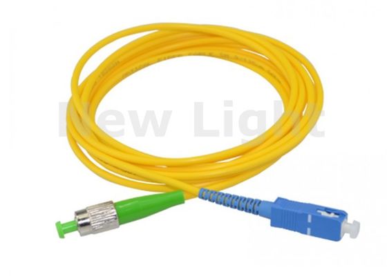 3 เมตร Single Mode FC-SC Fiber Optic Patch Cord สําหรับเครือข่ายความเร็วสูง