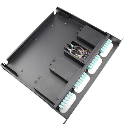 1U Fiber Optic Distribution Frame ความจุสูงสุด 144 คอร์ วัสดุสแตนเลสสำหรับเครือข่าย FTTH/FTTB/FTTX