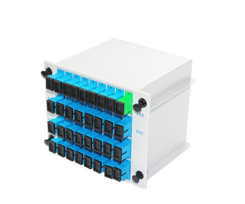 32 Core SC APC/PC Fiber Optic Cassette PLC Splitter สําหรับ FTTH Termination Box พร้อมการรับประกัน 3 ปี