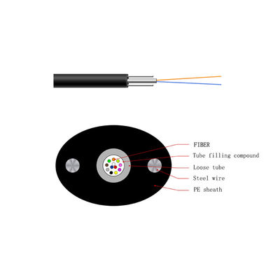 สาย FTTH Drop Cables พร้อม LSZH Flame Retardant Sheath และโครงสร้างรองรับตัวเองสําหรับเส้นใยแบบเดียว G652D/G657A