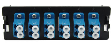 LC Duplex 12 พอร์ตการติดตั้งแผงแพทช์ไฟเบอร์ออปติกไฟเบอร์วัสดุพลาสติก