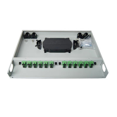 24 สายไฟเบอร์ SC Connector Slide Out Drawer 19 นิ้ว Rack Mount กรอบการกระจายไฟเบอร์ออปติก ODF