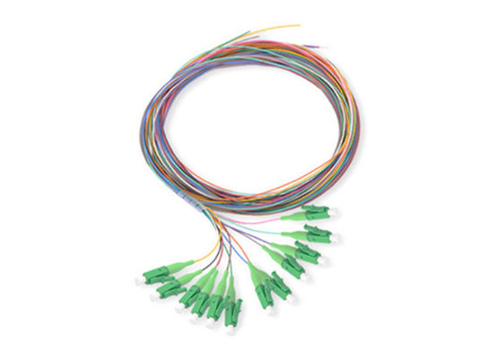 LC Connector Single Mode Fiber Optic Pigtail กับสาย 0.9 มม. และ 12 สี