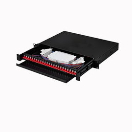สายแพทช์แผงแพทช์ ODF, SC / FC / ST / LC Splicing 24 พอร์ตแผงแพทช์ไฟเบอร์ออปติก