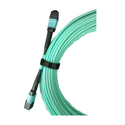 OM4 12 Core MPO MTP Cable สําหรับ 40/100 G High-Speed Fiber Optic Patch Cord