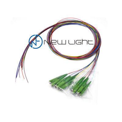 0.9mm 12 สี 40dB การเสียกลับ สายไฟเบอร์ออปติก Pigtail และสายไฟเบอร์ Jumper